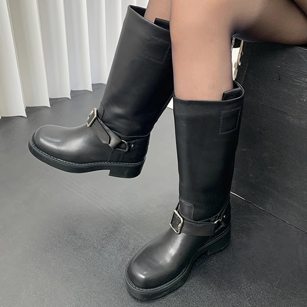 RULLV Buckled Knee High Boots