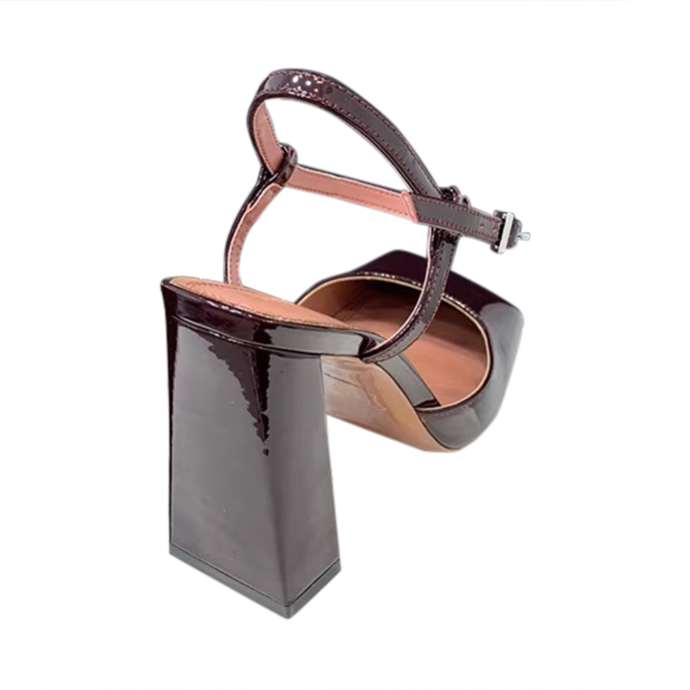 RUVCI Ankle Strap Block Heel Sandals