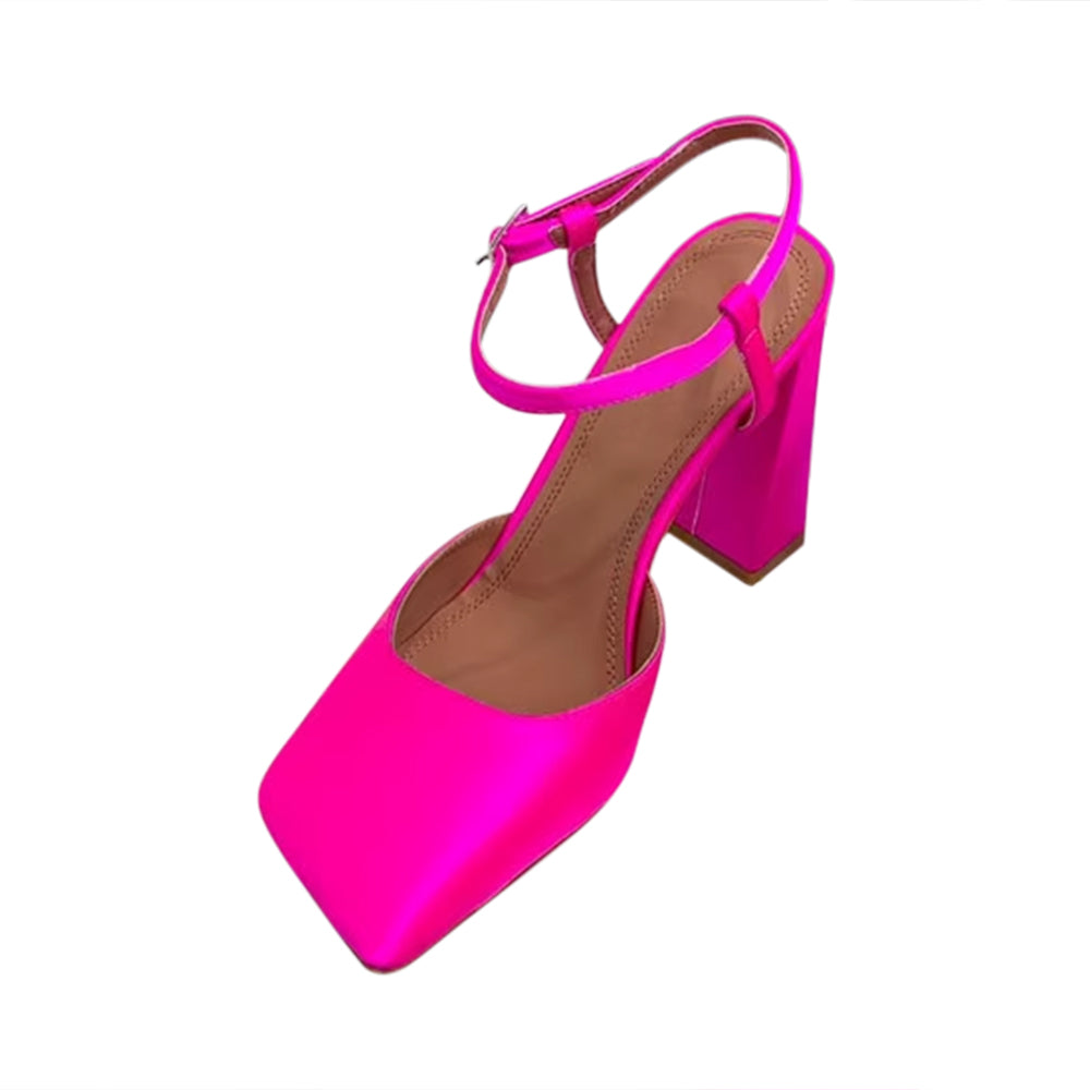 RUVCI Ankle Strap Block Heel Sandals
