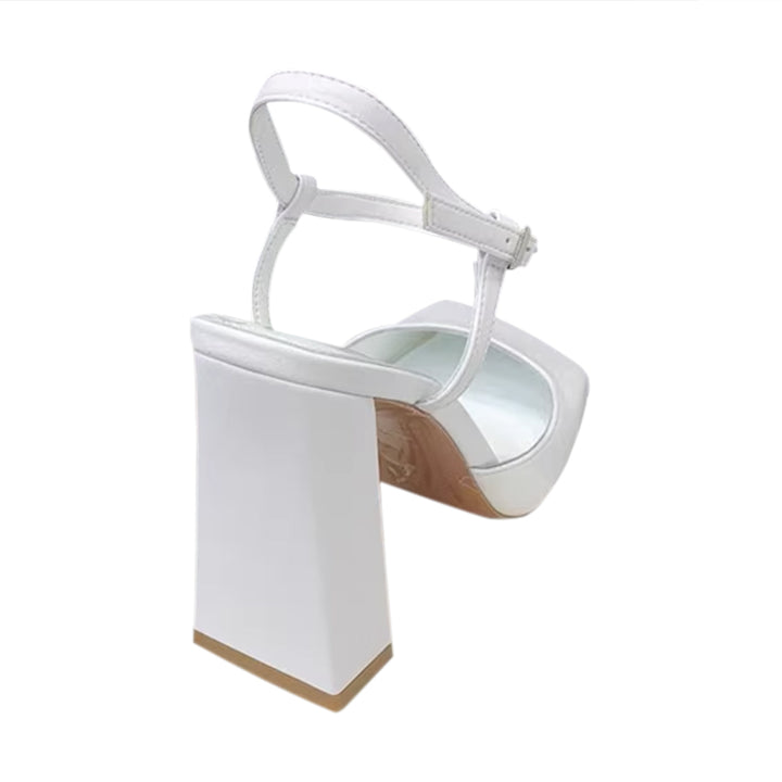 RUVCI Ankle Strap Block Heel Sandals