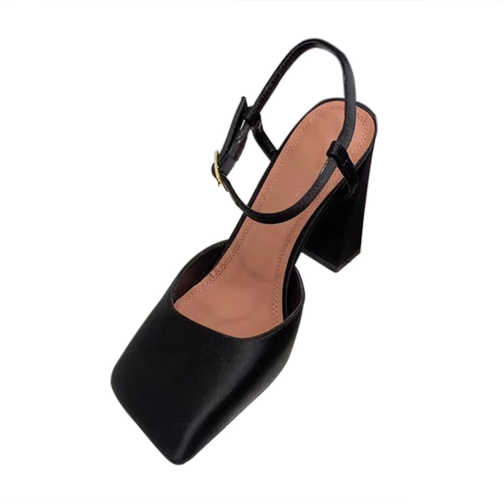 RUVCI Ankle Strap Block Heel Sandals