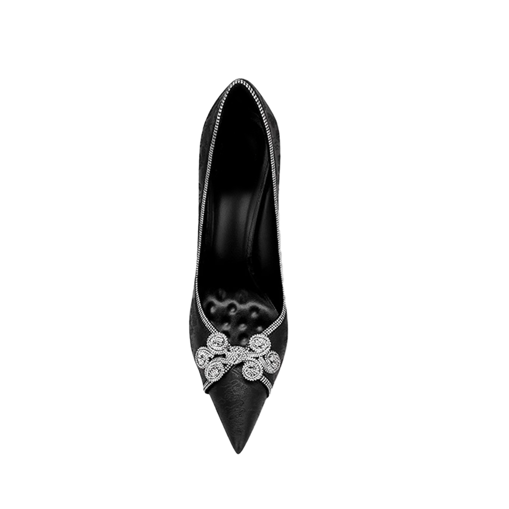 RUVEU Diamante Flower High Heel Pumps - 10cm