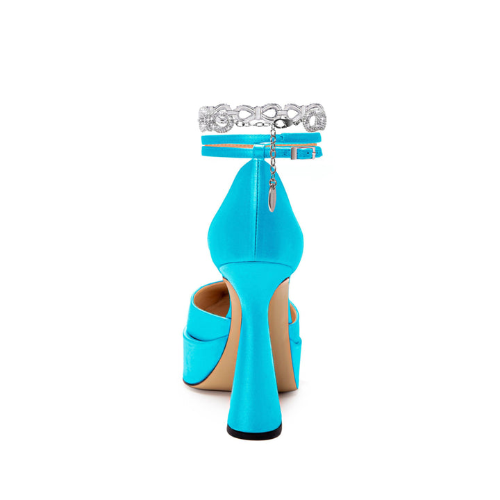 SANDU Diamante Ankle Strap High Heel Platform Sandals