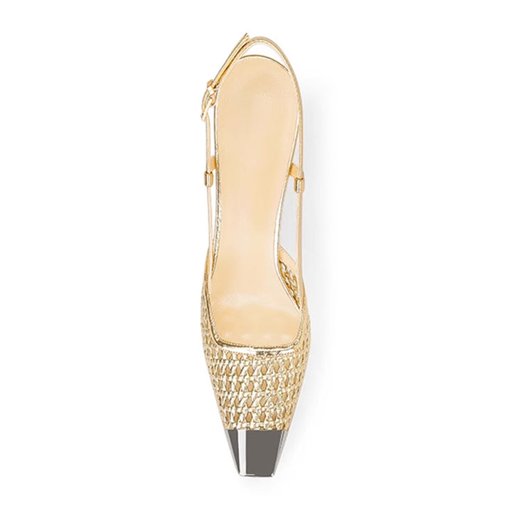 SETOL Metal-Plated Braided Mid Heel Sandals - 6cm