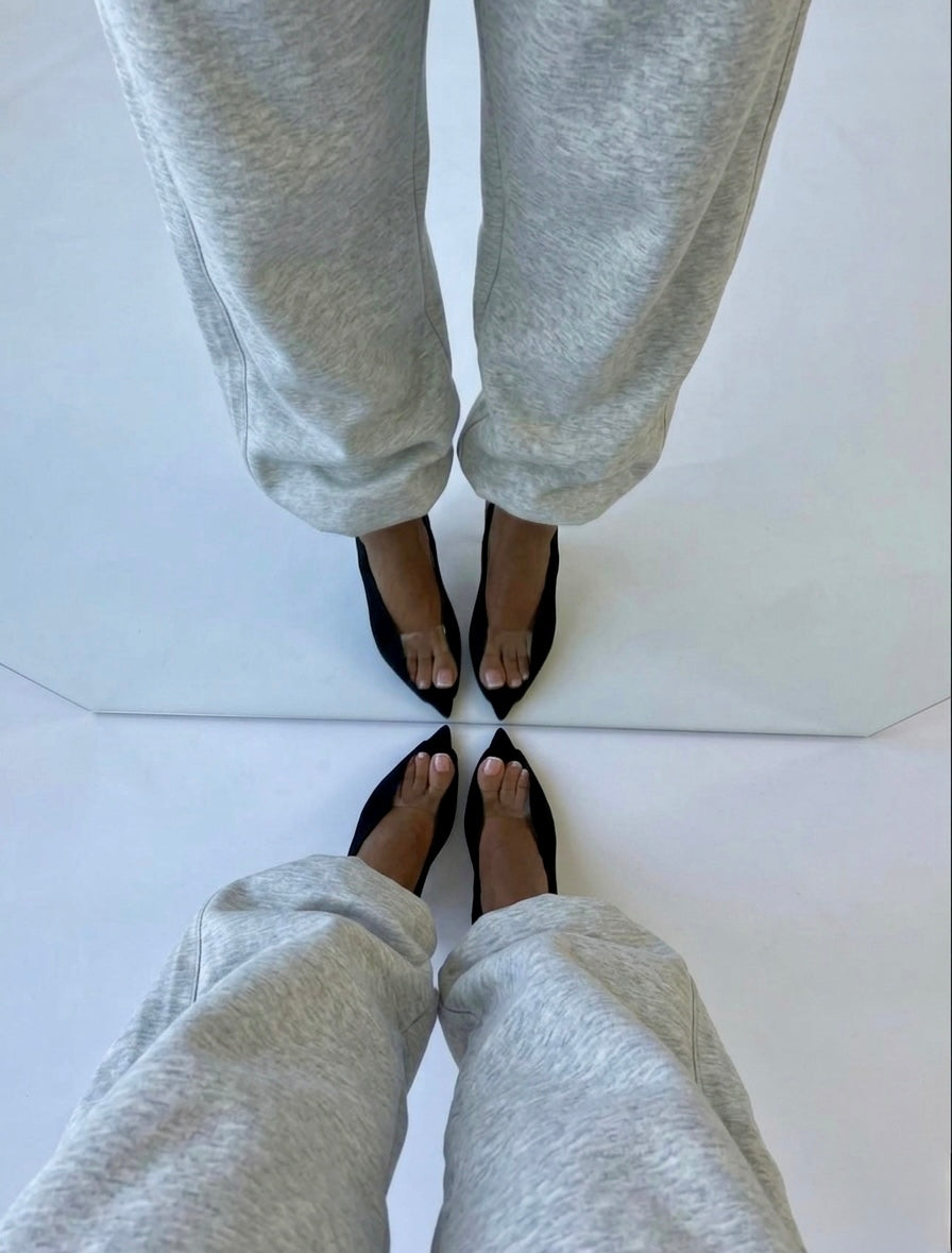 SEVTB SUEDE & PVC HIGH HEEL PUMPS