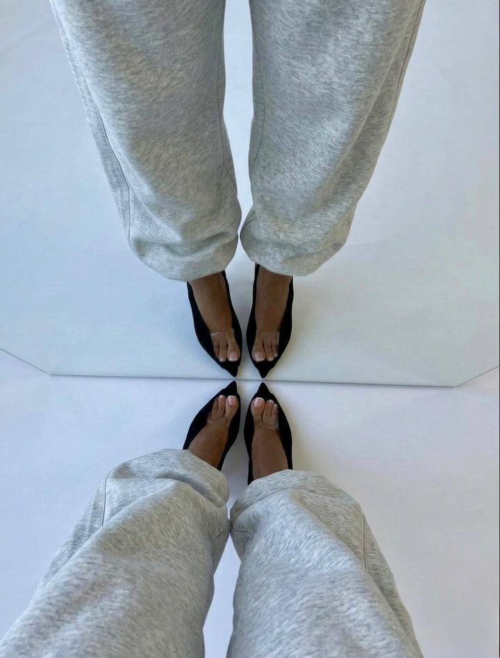 SEVTB SUEDE & PVC HIGH HEEL PUMPS