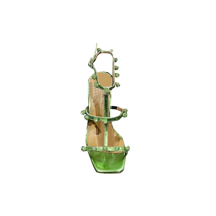 SEZUN Ball Embellished High Heel Sandals