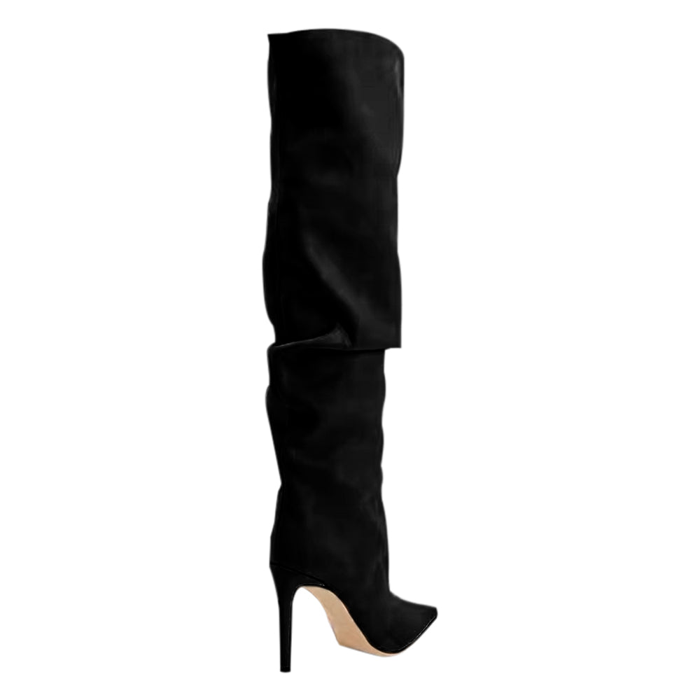 SONUI Suede Stiletto High Heel Knee High Boots
