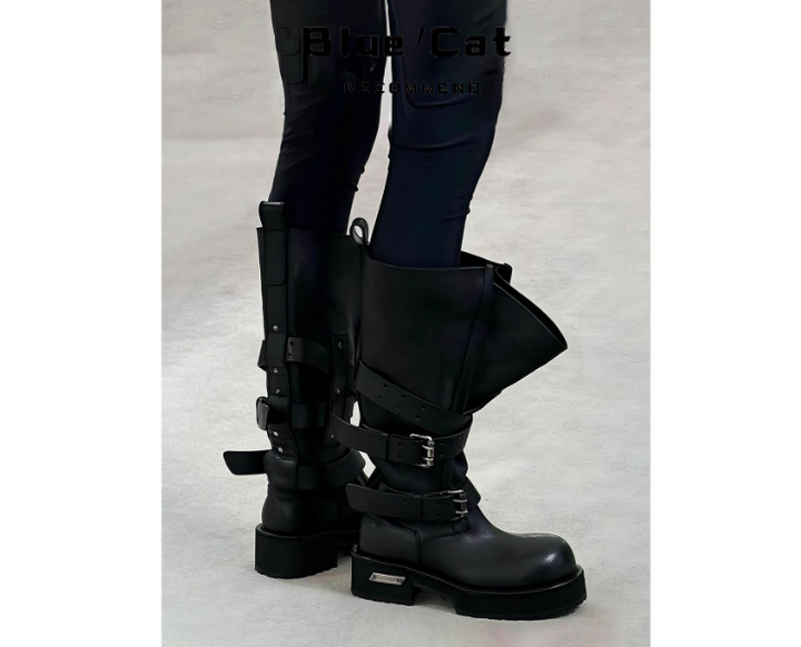 TENUK Wrapped Knee High Combat Boots