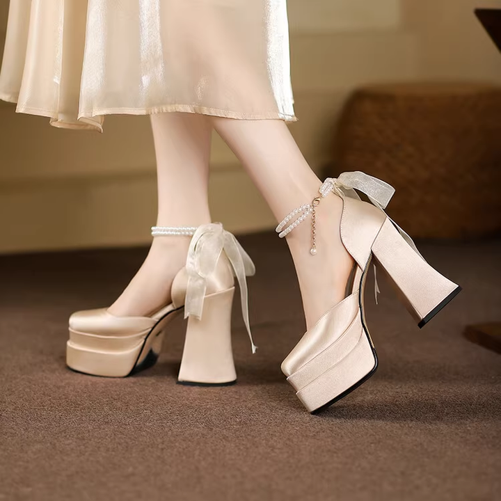 TUHON Ankle Strap Block Heel Platform Sandals