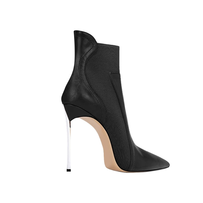 TUVCI Stiletto Heel Ankle Boots - 8cm