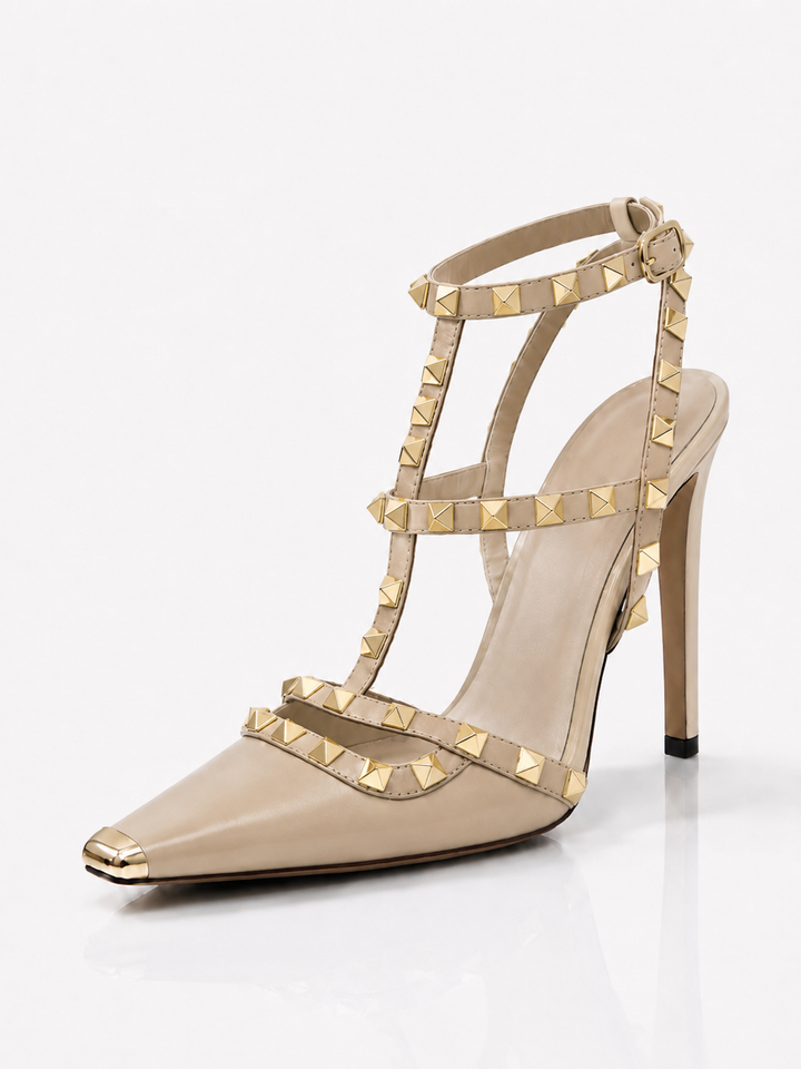 VALENTINA Studded T-Bar Slingback Pumps
