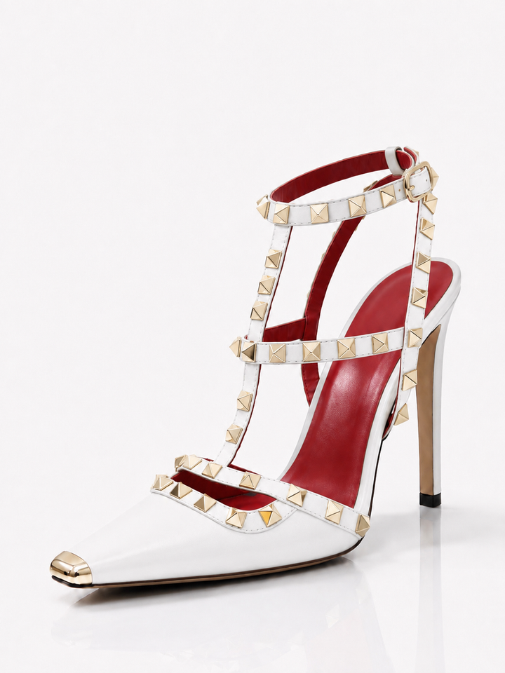 VALENTINA Studded T-Bar Slingback Pumps