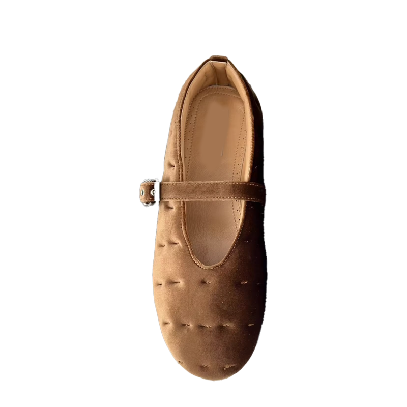 VEDAS Buckled Flat Ballet Shoes