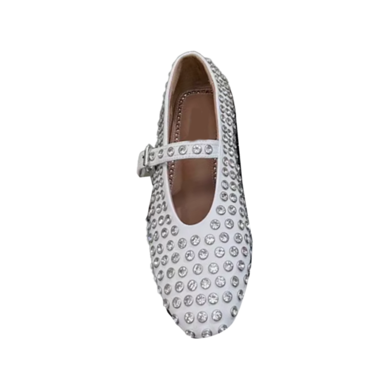 VIANN Diamante Flat Ballet Shoes