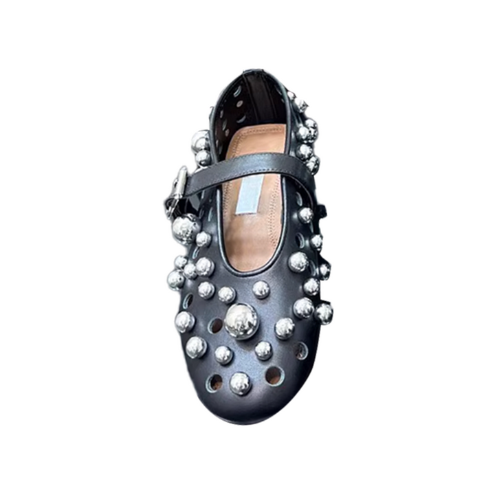 VIANN Metal Ball Flat Ballet Shoes