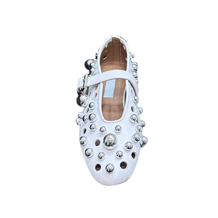 VIANN Metal Ball Flat Ballet Shoes