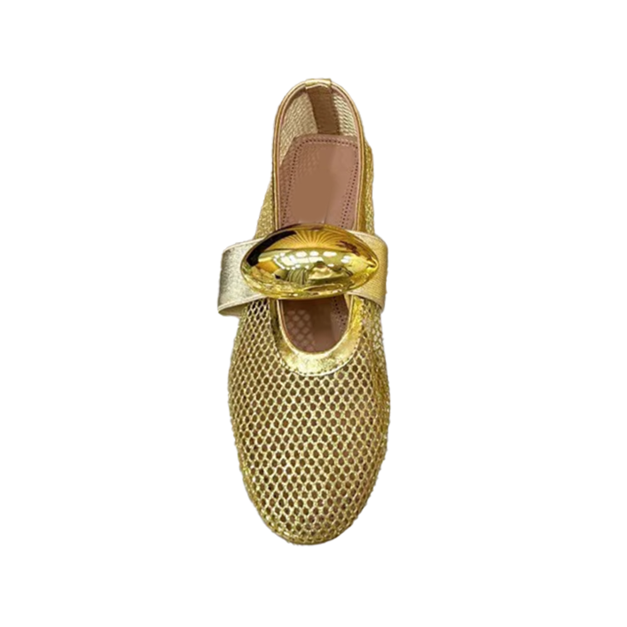 VIANN Metal Embellished Flat Ballet Shoes