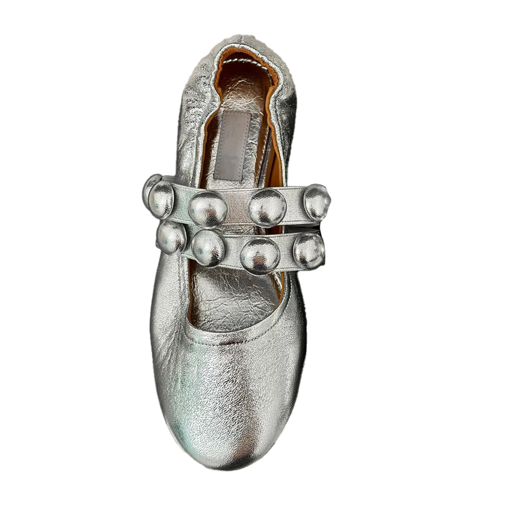 VIANN Studded Flat Ballet Shoes