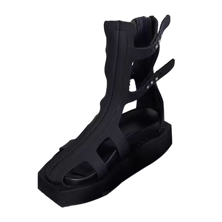 VIARE CUT OUT PLATFORM ANKLE SUMMER BOOTS
