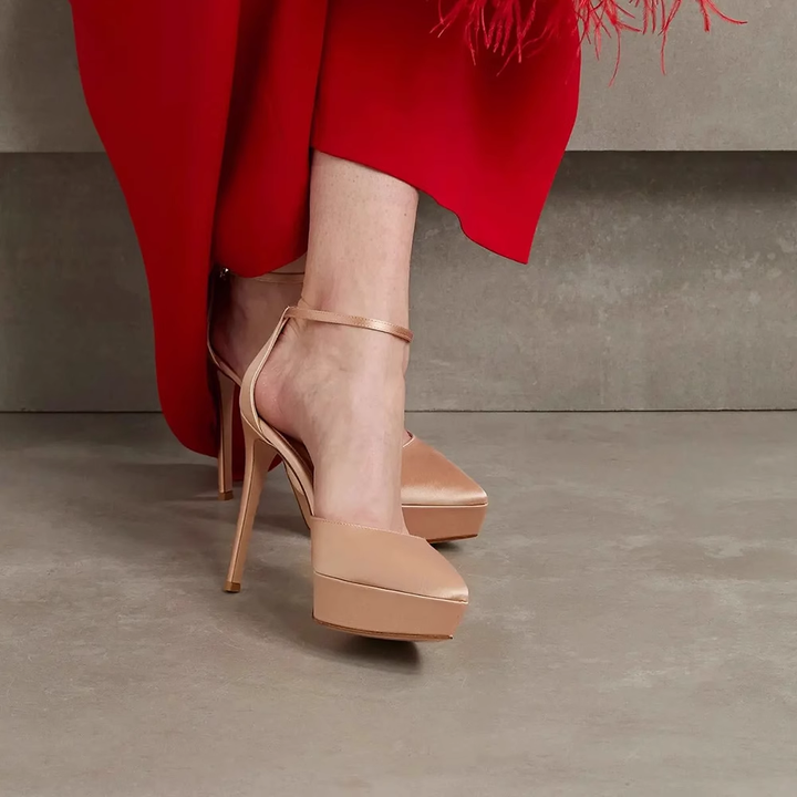 VOLEE Ankle Strap High Heel Sandals