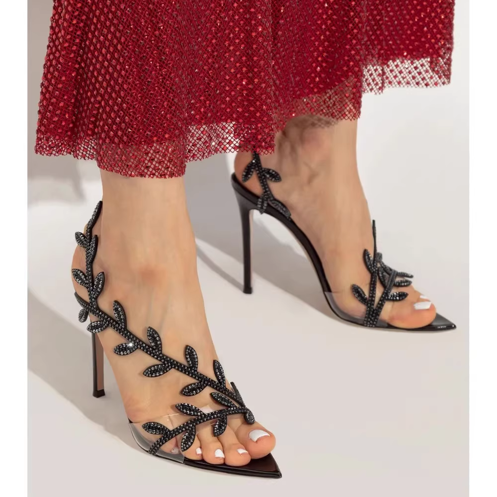 VUDCA Diamante Leaf High Heel Sandals