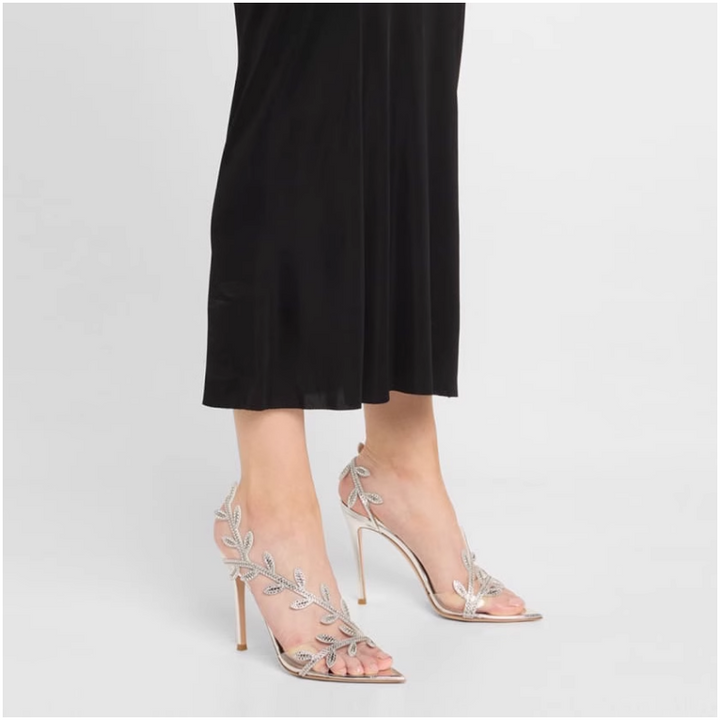 VUDCA Diamante Leaf High Heel Sandals