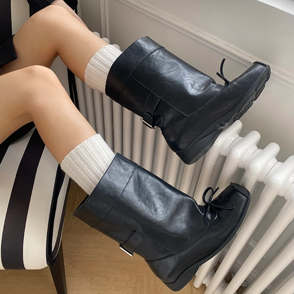 VUDCI Bow Ankle Boots