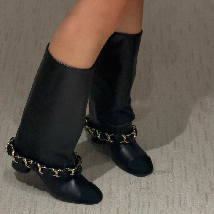 VUMRA Chain Knee High Boots