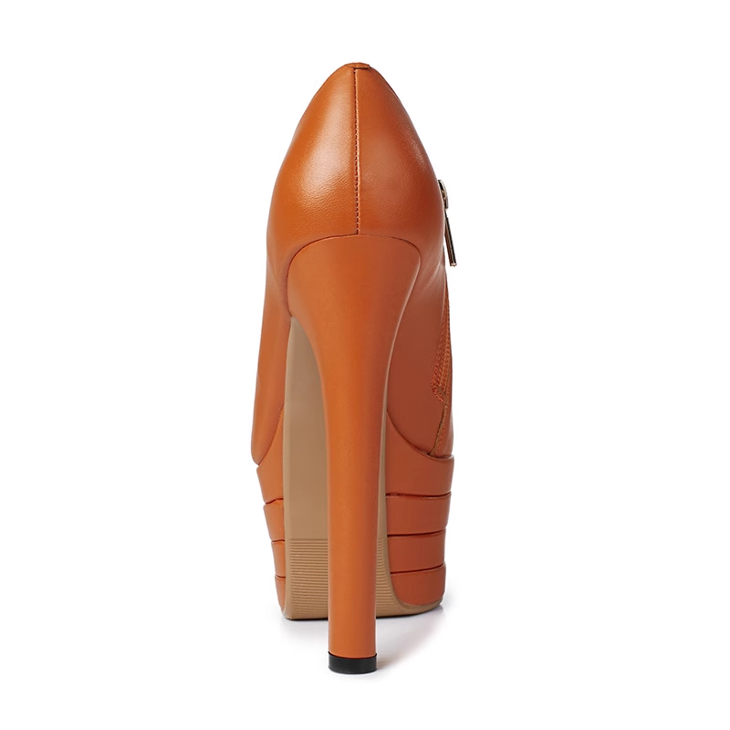 VUTGA Leather Platform High Heels