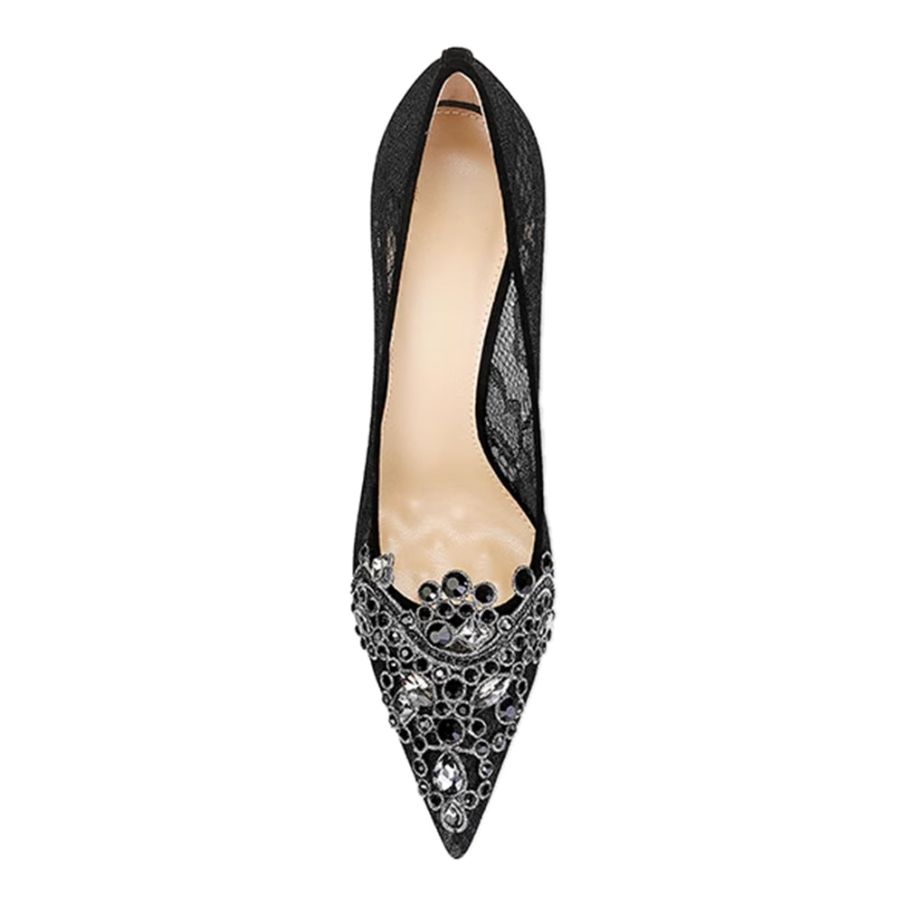 ZABOU Diamante Flower High Heel Sandals - 10cm
