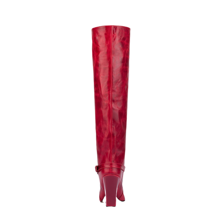 ZAVOR Buckled Block Heel Knee High Boots