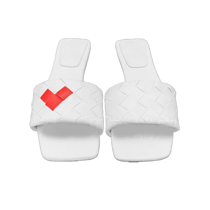 ZOVSE Heart Braided Slippers Slides
