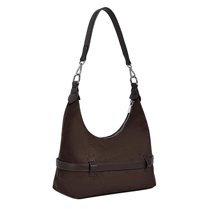 LAVNN Buckled Suede Tote Bag
