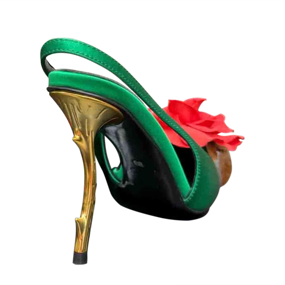 FOTVA Flower High Heel Sandals