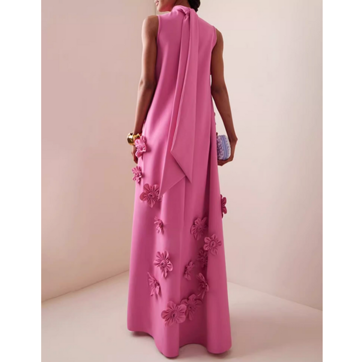 FUZIE Flower Embellished Maxi Evening Dress Gown