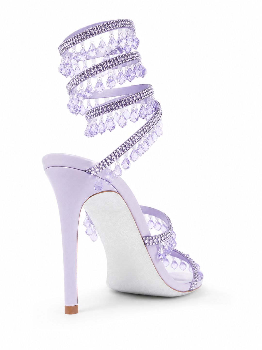 GILDA Serpentina Drip Crystal Wrap Heels Sandals
