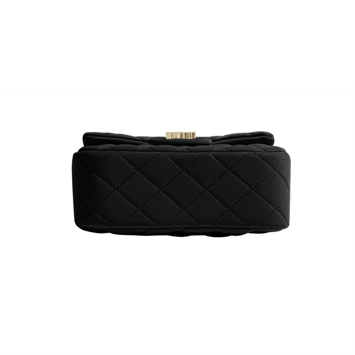 HUVCT Metal Lock Quilted Cross Body Bag