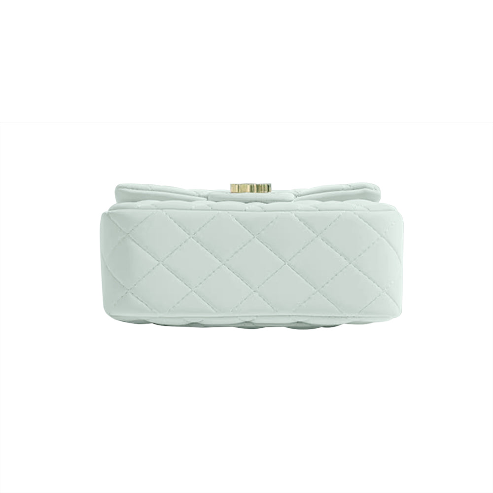 HUVCT Metal Lock Quilted Cross Body Bag