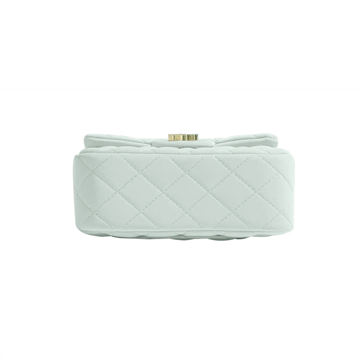 HUVCT Metal Lock Quilted Cross Body Bag