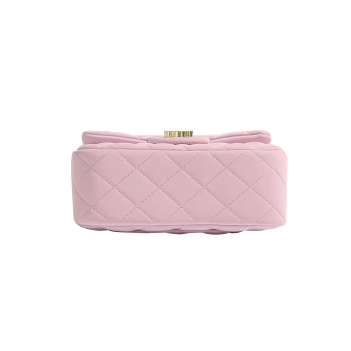 HUVCT Metal Lock Quilted Cross Body Bag
