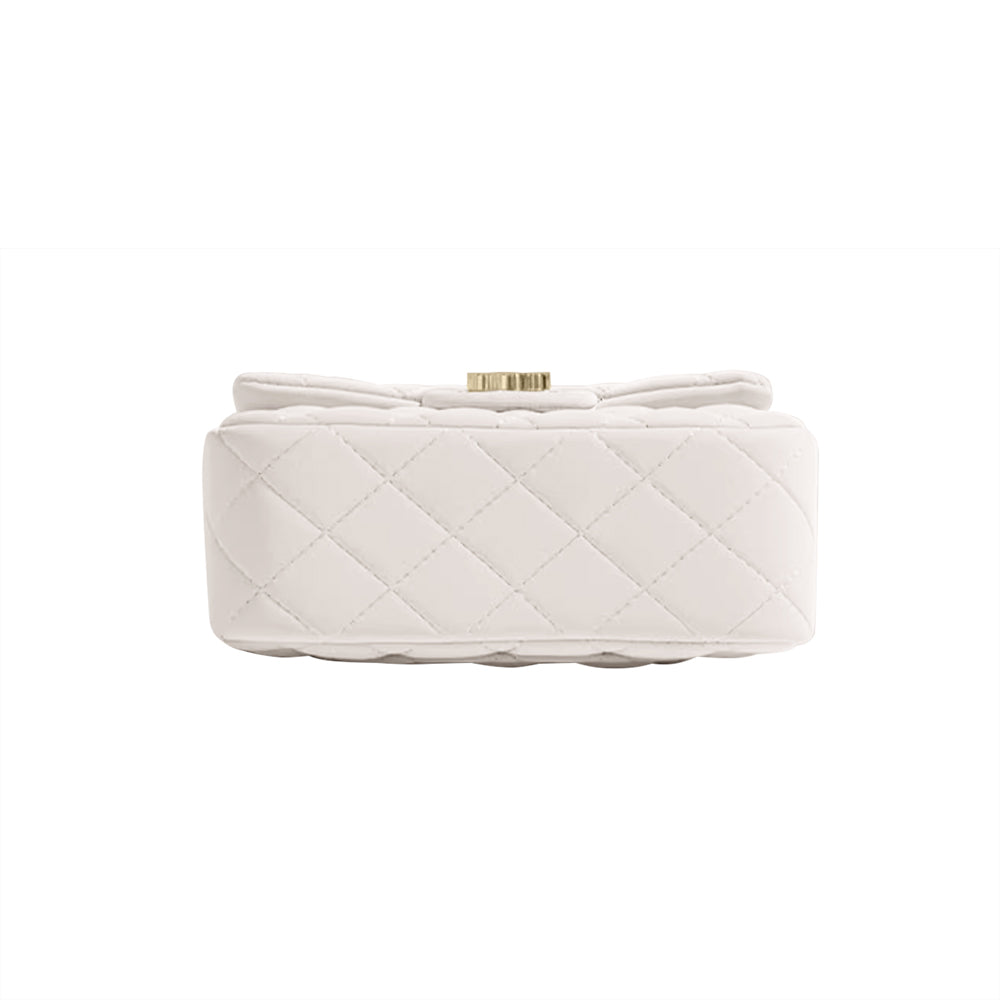 HUVCT Metal Lock Quilted Cross Body Bag