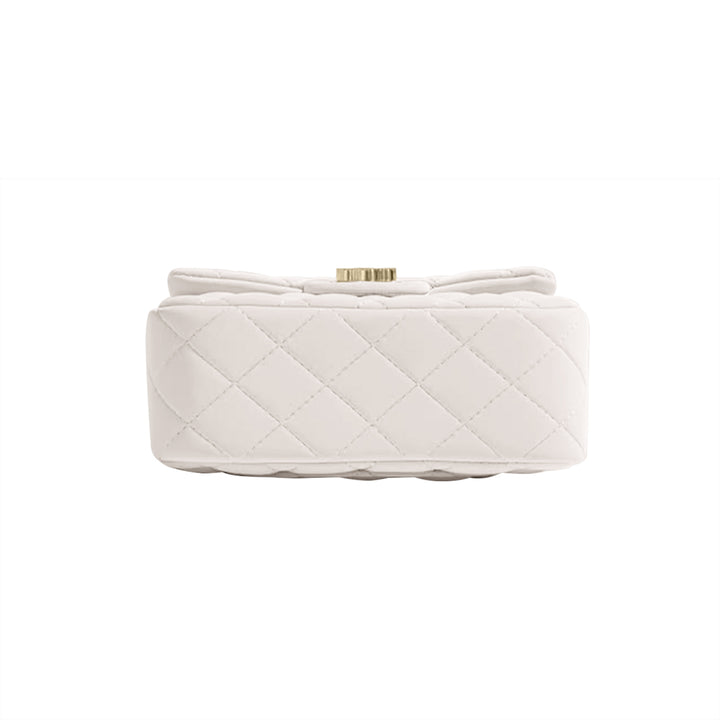 HUVCT Metal Lock Quilted Cross Body Bag