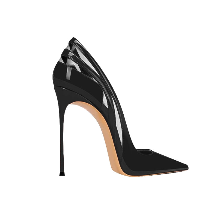 JUNCI Patent Leather And PVC High Heel Pumps - 10cm