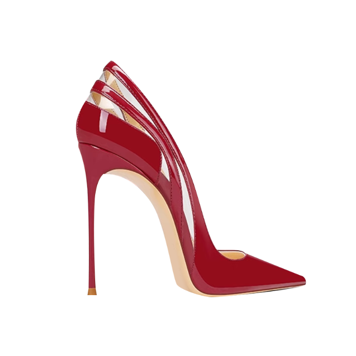 JUNCI Patent Leather And PVC High Heel Pumps - 10cm