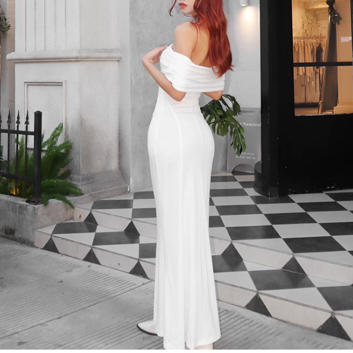 JUNVO Off-Shoulder Evening Dress Gown