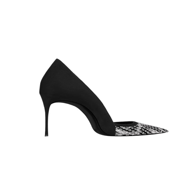 KUVCI Sequinned Mid Heel Pumps - 6cm