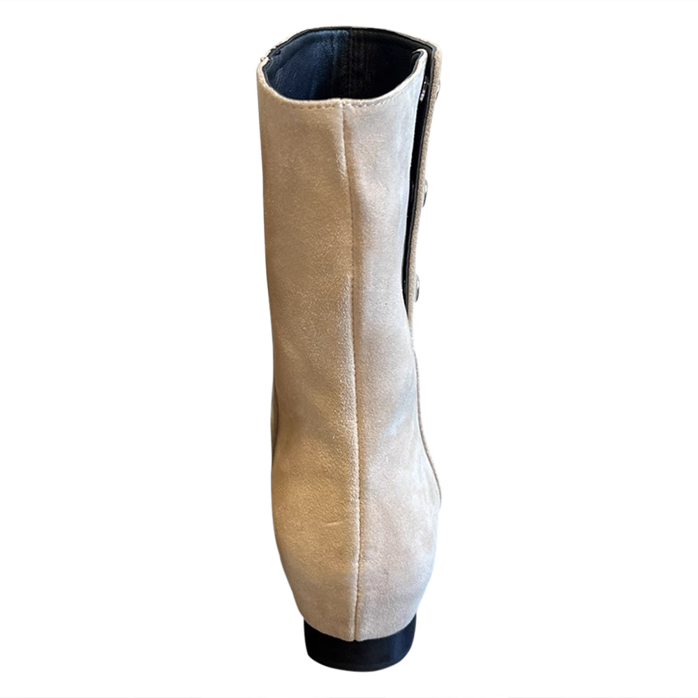 LENCU Button Suede Ankle Boots