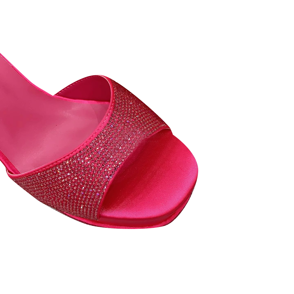 MEREL Diamante High Heel Platform Sandals