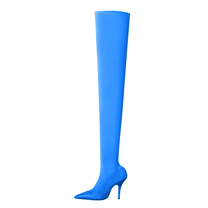 NELLE Super Pointed Toe Basic Over The Knee Sock Boots